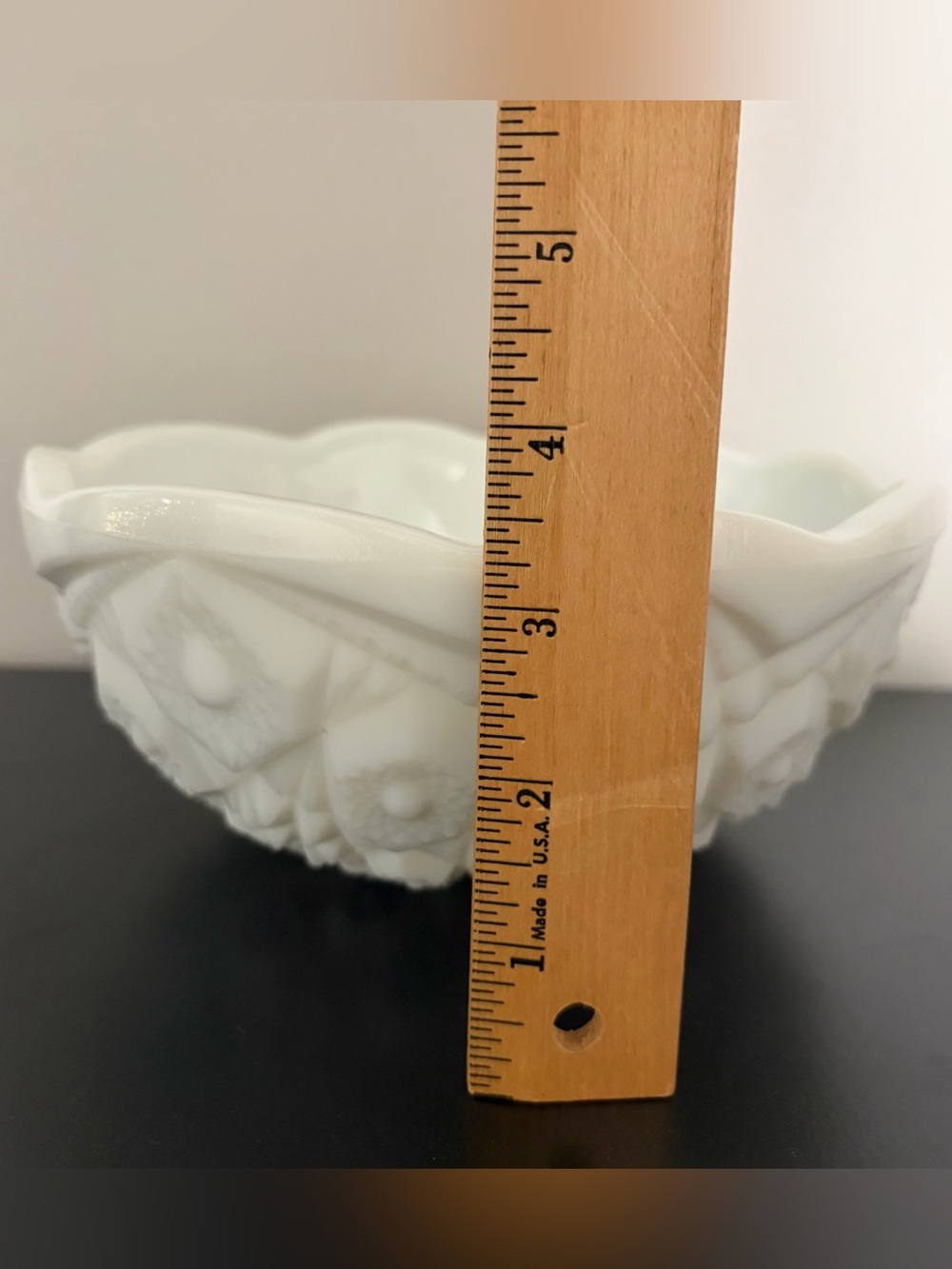 White Scalloped Milk Glass Bowl - Picture 5 of 5